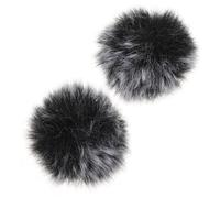 TOPPERFUN 2pcs Windproof Microphone Covers Clip-on Type 5mm Furry Foam, Protective Mic Guard for Recording, Live Streaming, and Broadcasting, Black and Grey