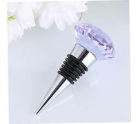 TOPPERFUN 2Pcs Wine Bottle Stoppers with Crystal Diamond Design Decorative Plugs for Wine Bottles Stable and Elegant Purple Pink
