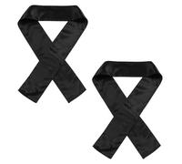TOPPERFUN 2pcs Women Wig Headband Grip Band Satin Wrap Non Hair Wraps for Headband Wig Use Black