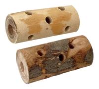 TOPPERFUN 2pcs Wooden Chewing Sticks for Small Pets Made of Fruitwood Unique Shapes, Handmade to Boredom, for Rabbits and Small Birds When They Are Alone at Home