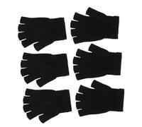 TOPPERFUN 3 Pairs Warm Fingerless Gloves Touchscreen Knit Half Finger Mittens for Men Women Winter Hiking Commuting Black