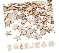 TOPPERFUN 300pcs Unpainted Christmas Wooden Cutouts Smooth Blank Wood Xmas Ornaments for DIY Crafts Easy to Paint Decorate for Christmas Tree Holiday Decorations