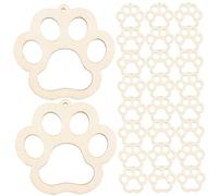 TOPPERFUN 30pcs DIY Craft Accessory Blank Wooden Slices Paw Print for Home Decor