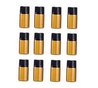 TOPPERFUN 30pcs Mini Glass Vial Bottles Black Fine Thread Cap for Essential Oils and Chemistry Samples