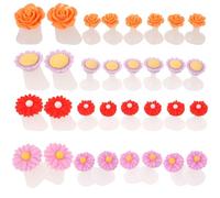 TOPPERFUN 32 pcs Silicone Pedicure Toe Separators for Nail Polish Comfortable Flower Design Toe Spacers for Women and Reusable Nail Art Accessories for Home and Salon Use