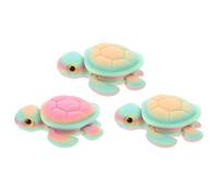TOPPERFUN 3pcs 3d Printed Toys: 3d Printed Glow In The Dark Turtle Ornaments - Movable Joints Animal Ornament For Fish Tank Decoration