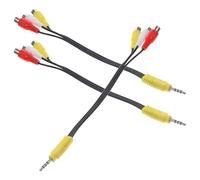 TOPPERFUN 3pcs Av Adapter Connect Cord One-to-three Female Seat Pvc Copper Wire Supporting High-definition Video Audio Transmission for Satellite Tv Tuner Receiver