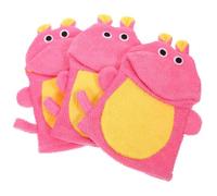 TOPPERFUN 3Pcs Bath Scrubber Gloves for Soft Exfoliating Sponge Mitts with Rich Gentle Body Cleansing and Massage for Boy Girl Random Cartoon Styles