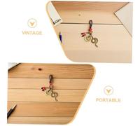 TOPPERFUN 3pcs Brass Feng Shui Snake Keychain Chinese Zodiac Animal Charms for Wealth Prosperity Wisdom Lightweight Decoration for Backpacks Handbags