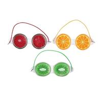 TOPPERFUN 3pcs Cartoon Ice Eye Masks Cooling Gel Eye Patches for PVC Pads for Fatigue Relief Watermelon Lemon