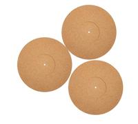 TOPPERFUN 3pcs Cork Turntable Mat Platter for Record Players Vibration Reduction Mat Slipmat for Turntable Reduces Noise and Provides Tighter Bass