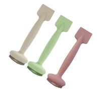 TOPPERFUN 3Pcs Double Ended Silicone Facial Mask Brush for Makeup Application and Deep Cleansing Lightweight Ergonomic Design with Comfortable Grip Travel Friendly Beauty Tool in Matcha Milk