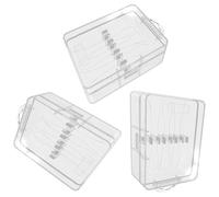 TOPPERFUN 3pcs Electric Toothbrush Head Storage Case Box, Portable Plastic Toothbrush Holder Compatible with Philips Hx6014 Hx6064, Travel Protective Cover for Oral Care Accessories