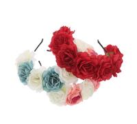 TOPPERFUN 3pcs Elegant Floral Wedding Headband Romantic Hair Accessory for Bridesmaids for Wedding Ceremony and Photo Prop Mexican Style Color