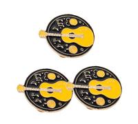 TOPPERFUN 3pcs Enamel Guitar and Drum Lapel Pins Musical Instrument Brooches Alloy Fashion Accessories for Suits Scarves and Wedding Outfits Vibrant Color Badges