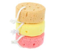TOPPERFUN 3pcs Exfoliating Shower Sponge Bath Sponges Power Scrubber Scalp Exfoliator Pop up for Boys and Girls Women