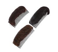 TOPPERFUN 3pcs Hair Bun Maker Insert Set Half round Invisible Hair Bump Volume Styling Tools for Women Princess Updo in Black Dark Brown Light Brown