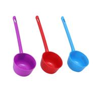 TOPPERFUN 3PCS Kitchen Water Ladle Plastic Cooking Scoop with Long Ergonomic Handles Multi Purpose Ladles for Home and Hotel Use Random Color