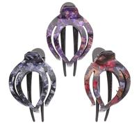 TOPPERFUN 3pcs Large Duckbill Hair Clips for Women Tooth-edge Claw Clips in Heart-shaped Grey Blue Red Purple Stylish Hair Accessories for Thick Thin Curly Straight