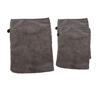 TOPPERFUN 3Pcs Microfiber Facial Cleaning Gloves Portable Makeup Remover Mitts for Sensitive Skin Comfortable Household Face Mitts Easy Cleansing Grey Black Set