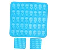TOPPERFUN 3pcs Mini Skull Baking Molds Non-Stick Silicone Tray for Halloween Candy Chocolate Cookies DIY Resin Crafts Party Treats