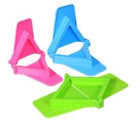 TOPPERFUN 3pcs Plastic Dumpling Mold Set with Square Empanada Press Manual Dumpling Skin Pressing Plate Gyoza Wontons Kitchen Cooking Moulds for Household Use