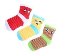 TOPPERFUN 3pcs Plush Squeaky Dog Socks Shaped Pet Chewing Bite Resistant Teeth Cleaning Interactive Playing with Pets