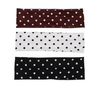 TOPPERFUN 3pcs Polka Dot Headband, Wide Hair Band, Vintage Polyester Stretchy Hair Wrap, 22.50x6.50cm, Unisex, for Office and Sports, Easy to Wear