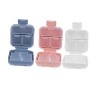 TOPPERFUN 3pcs Portable Travel Pill Organizer with Airtight Compartments Moistureproof Medicine Case for Daily Vitamin Fish Oil Supplement Storage Small Pocket Pill Box for Purse