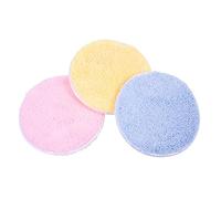 TOPPERFUN 3pcs Rounded Makeup Puff Face Cleaning Pad Reusable Soft Cotton Removable Makeup Applicator Suitable for Daily Facial Care