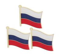TOPPERFUN 3PCS Russian Flag Lapel Pin Patriotic Brooches Durable Metal Stylish Design for Clothing Bags and Hats Cultural Collectible Badge with Charming Finish