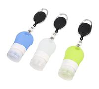 TOPPERFUN 3pcs Travel Dispenser Portable Shampoo Dispenser Silicone Lotion Container 38ml Capacity Wide Mouth for Easy Refilling Stretchable Lanyard Can Be Hung in Backpack Or Beach Bag