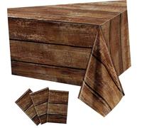 TOPPERFUN 3pcs Vintage Farmhouse Table Runner Plastic Western Theme Party Table Covers for Barn Cowboy Birthday Decorations Lightweight Reusable Kitchen Dining Ornament