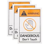 TOPPERFUN 3pcs Warning Sign Stickers Pvc Safety Label Decal Easy to Use Assorted Colour Device Do Not Touch Stickers for Equipment Factories and Warehouses