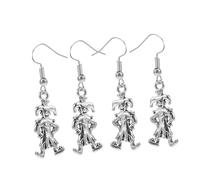 TOPPERFUN 4 Pairs Vintage Clown Earrings Lightweight Dangle Party Jewelry for Women Carnival Halloween Festival Accessories Creative Statement Design