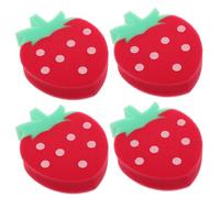 TOPPERFUN 4 Pcs Strawberry Shaped Bath Sponges for Kids Cute Exfoliating Shower Loofah Soft Fruit Shower Scrubbers for Toddlers and Children Bath Time Fun