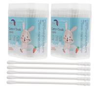 TOPPERFUN 400pcs Natural Cotton Swabs Multipurpose Cotton Buds with Round Spiral Tips for Gentle Ear Nose Cleaning Safe for White