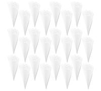 TOPPERFUN 40pcs Biodegradable Vintage Wedding Confetti Paper Cones with Intricate Lace Cutout Design Portable Petal Toss Holders for Birthday Holiday Christmas Halloween Party DIY