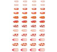 TOPPERFUN 48 Pcs Glue Press Nails Women False Nails Cute Fruits Vegetables Manicure Supplies DIY