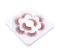 TOPPERFUN 4pairs False Eyelashes Wispy Makeup Soft Faux Curly Russian Strip Lashes for Women