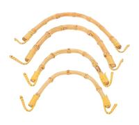 TOPPERFUN 4pcs Bamboo Teapot Handles for Ceramic Tea Kettles, U-Shape Rattan and Bamboo Replacement Handles with Woven Design, DIY Tea Pot Repair Parts for Stovetop Teapot Accessories