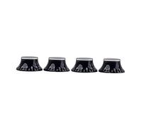 TOPPERFUN 4pcs Black round Control Knobs for Guitar Volume and Tone, Easy to Install Replacement Caps for Electric Guitar with Chic, Delicate Design