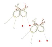 TOPPERFUN 4pcs Christmas Reindeer Hair Claw Clips Red White Deer Antler Bun Holder for Women Holiday Hairstyling Accessory Festive Stocking Stuffer