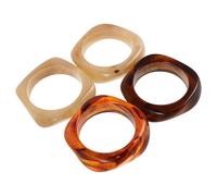 TOPPERFUN 4pcs Chunky Irregular Wide Bangle Bracelets for Women, Vintage Translucent Acrylic Geometric Cuff Wristbands, Assorted Amber, Dark Brown, Milk Tea, Beige Colors, Retro Statement