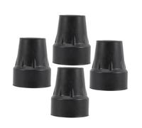 TOPPERFUN 4pcs Crutch Rubber Foot Pads Skid and Wear-Resistant Walking Stick Tips Replacement Parts for Trekking Poles and Hiking Sticks Easy Installation for Metal and Wooden Canes Black