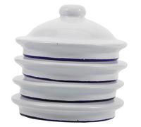 TOPPERFUN 4pcs Enamel Tea Mug Lid Replacements Universal Fit Round Tea Kettle Covers Reusable Drink Caps for Cups and Teapots in Kitchens and Home
