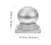 TOPPERFUN 4pcs Galvanized Iron Railing Post Caps Decorative Round Ball Cover for 100mm Square Round Metal Fence Posts, Garden Fence Protector Accessories for Outdoor Use
