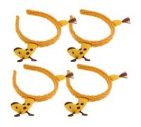 TOPPERFUN 4pcs Giraffe Plush Headbands for Women Soft Spa Hairbands for Face Washing Skincare Makeup Cute Animal Hair Wraps Comfortable Elastic Hairbands for Party and Daily Use