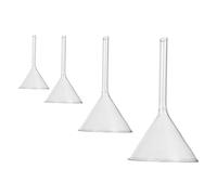TOPPERFUN 4pcs Glassware Labware Funnels Temperature Resistant Neck Funnels with Smooth Edges for Analytical Chemistry and Laboratory Use Lightweight Tools