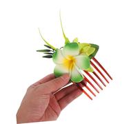 TOPPERFUN 4Pcs Hawaiian Plumeria Hair Combs Tropical Flower Clips Lightweight Bun Decorations for Beach Weddings Luaus Summer Vacations Boho Bridal Accessories